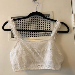 White Embroidered Skirt & Crop Top Co-Ord